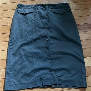 Armani Exchange Blue/Green/Gray Button-Front Pencil Skirt